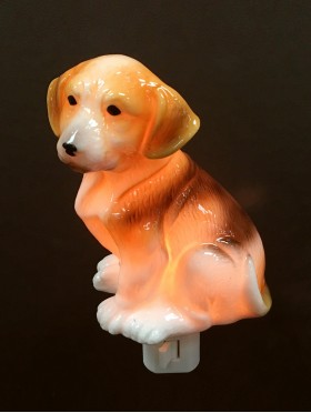 Porcelain Dog Night Light with Gift Box